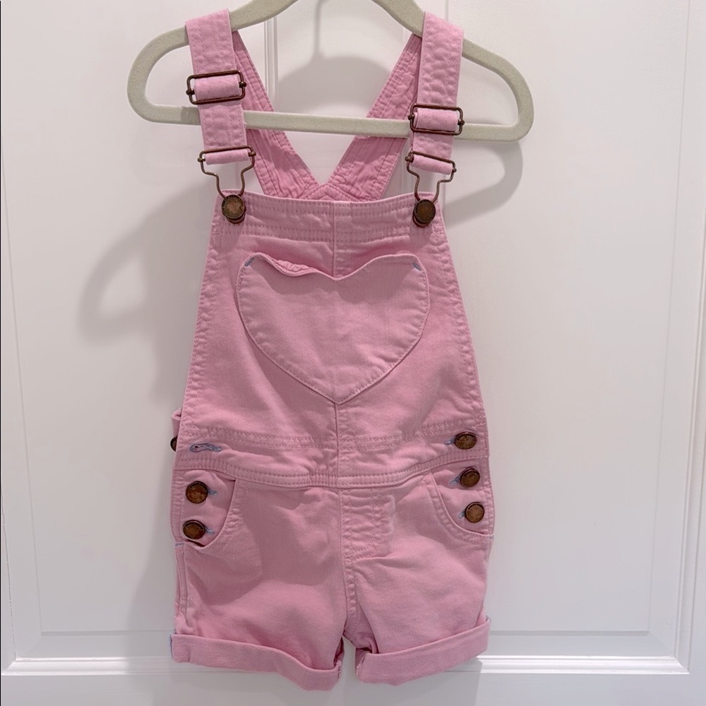 Mini Boden Pink Heart Overalls